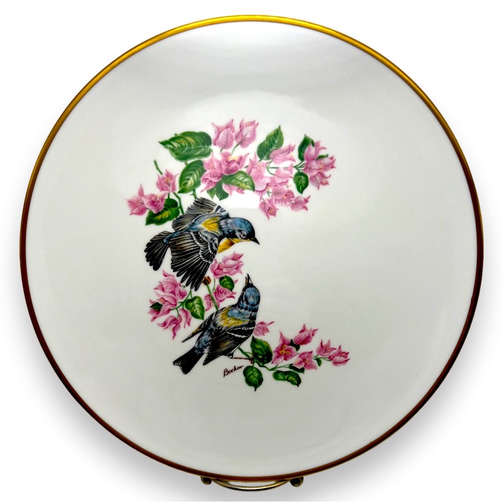 Vintage 1984 Boehm Plate “Woodland Birds of America” Parula Warbler Porcelain UK